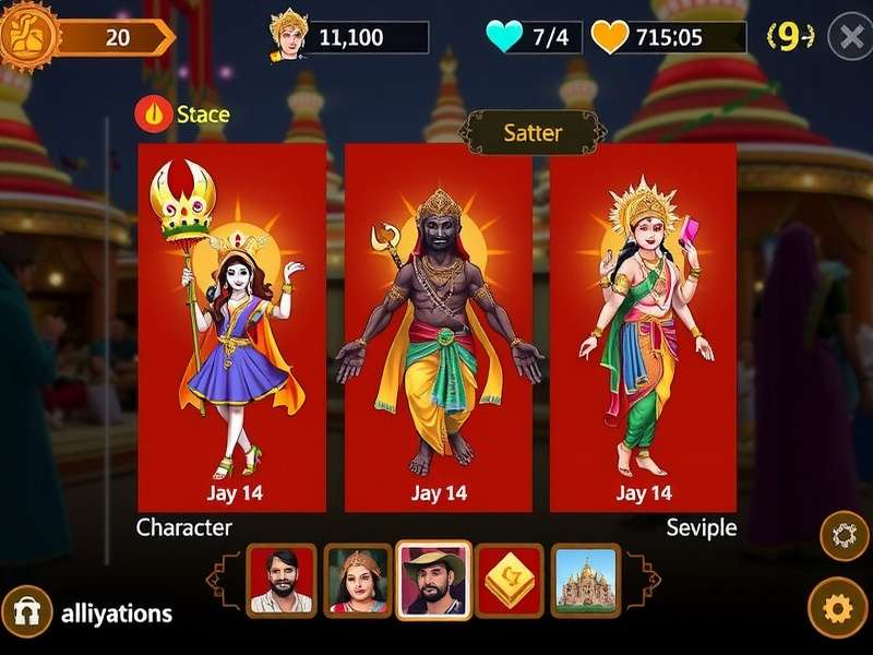 Durga Festival Frenzy gameplay screenshot showing festival environment